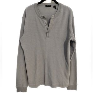 THEORY - NEW Men’s Grey Waffle Henley Size Medium